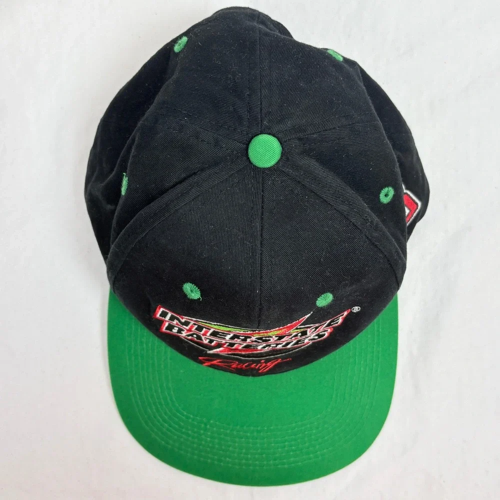 Interstate Batteries Racing Snapback Hat Black Green Kyle Bush Racing #18 Cap